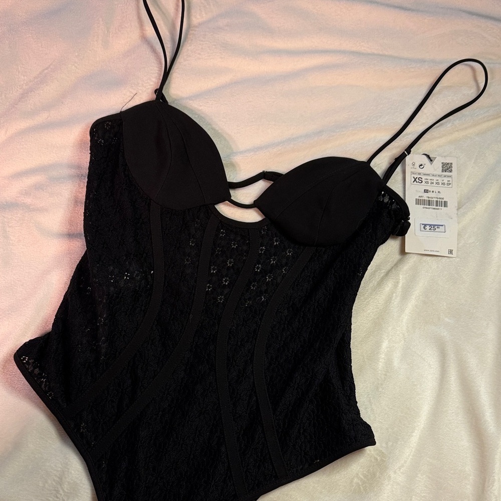 Zara Black Lace Bodysuit